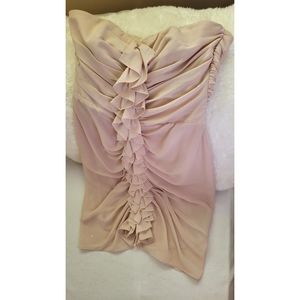 Nude strapless h&m chiffon dress